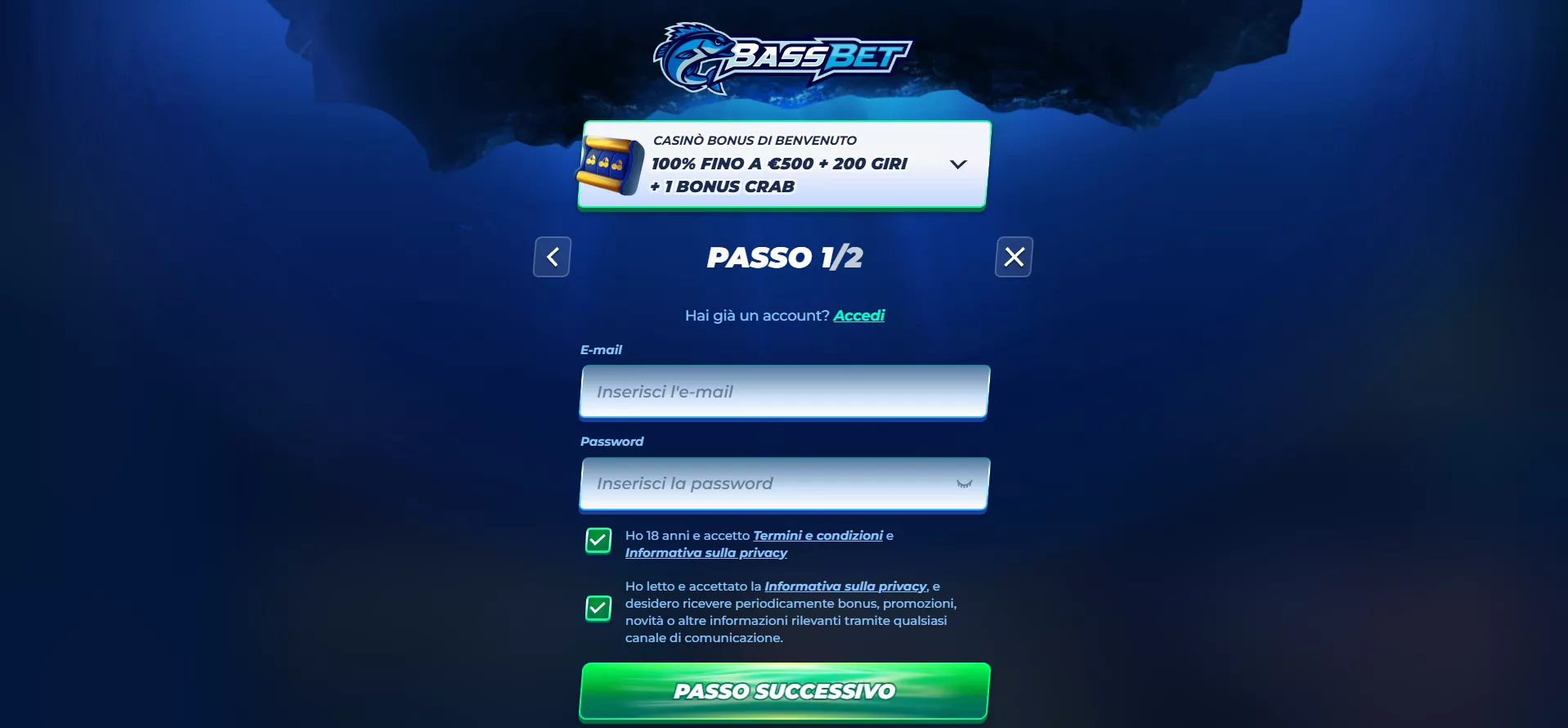Bassbet Registrazione