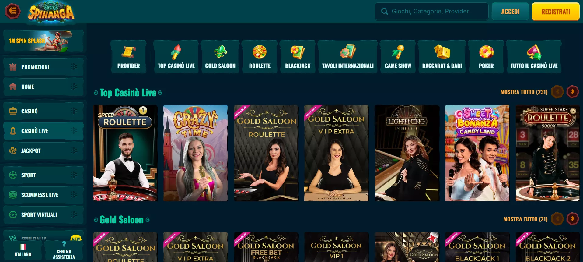 22bet Casinò dal vivo